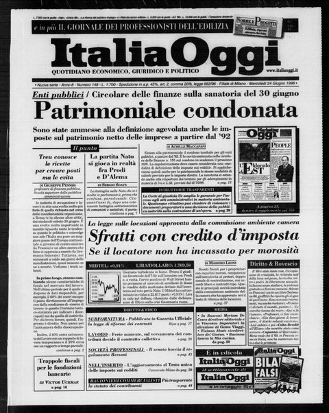 Italia oggi : quotidiano di economia finanza e politica